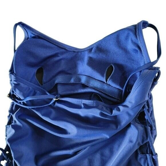 California Waves July 4th Heart Blue Swimsuit One Piece Size L Patriotic Day NEW - Picture 6 of 9